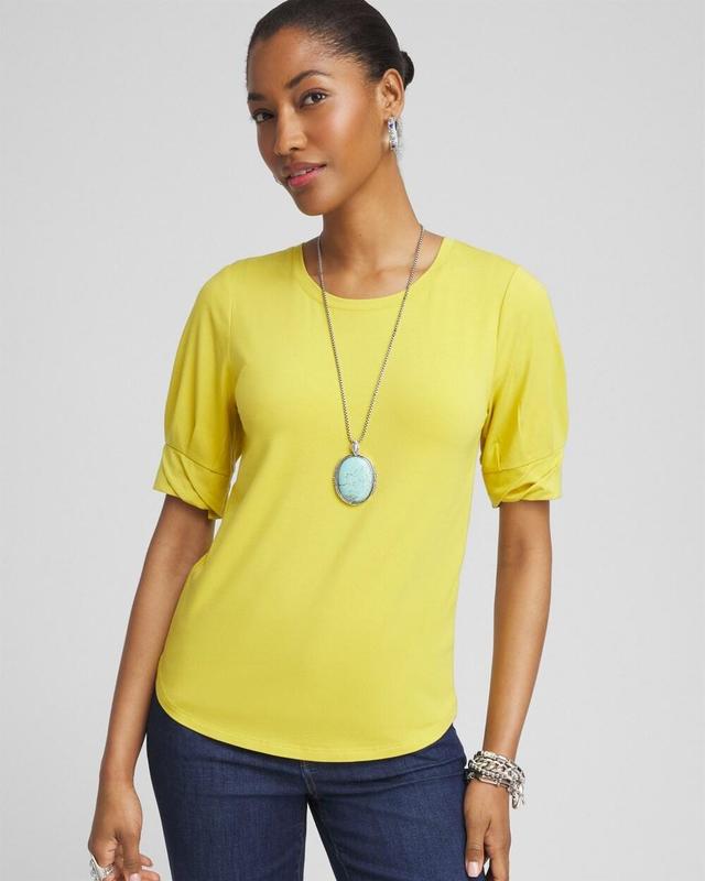 Women's Touch of Cool Pleated Roll Cuff Tee Product Image