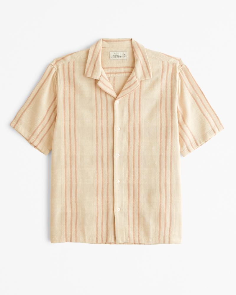 Camp Collar Summer Linen-Blend Shirt Product Image