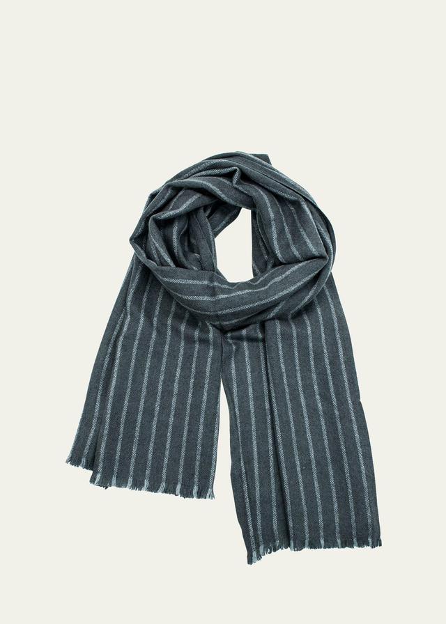 Mens Cashmere Pashmina Stripe Scarf Product Image