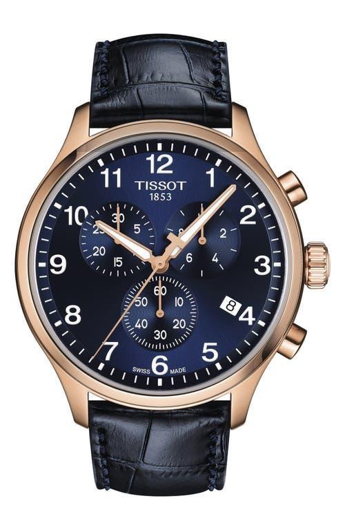 Tissot Chrono XL Collection Chronograph Leather Strap Watch, 45mm Product Image