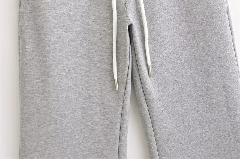 Drawstring Waist Plain Flared Sweatpants Product Image