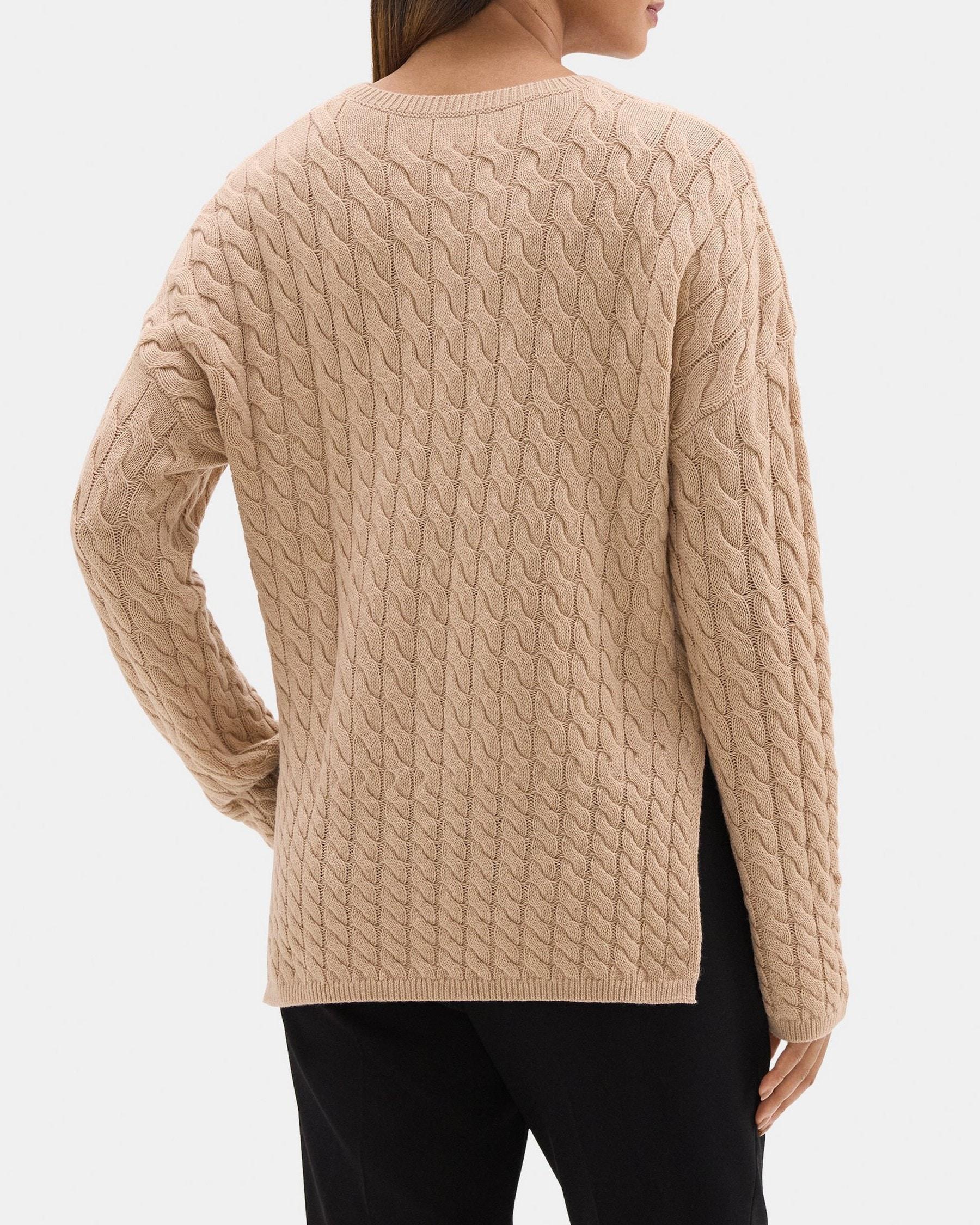 Cable Knit Sweater in Wool-Cashmere Blend Product Image