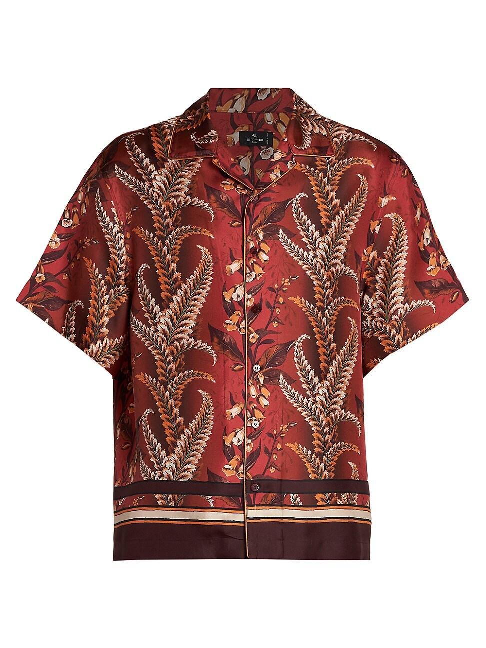 Mens Floral Silk Camp Shirt Product Image