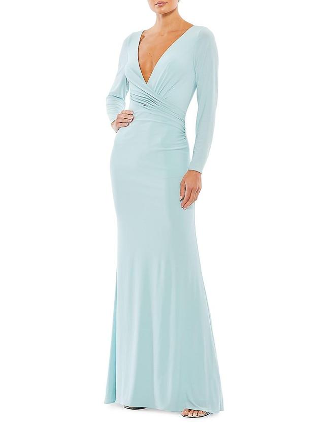 Womens Ieena Jersey Wrap A-Line Gown Product Image