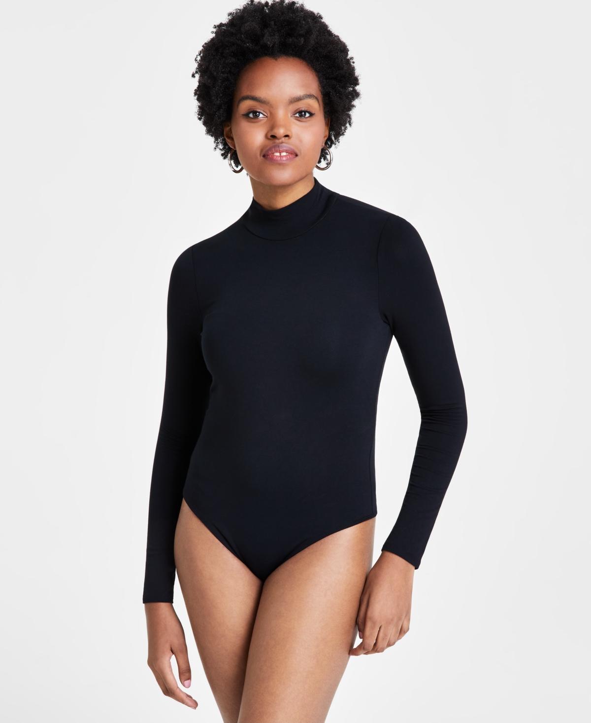 Bar Iii Womens Mock Neck Long-Sleeve Jersey Bodysuit, Created for Macys Product Image