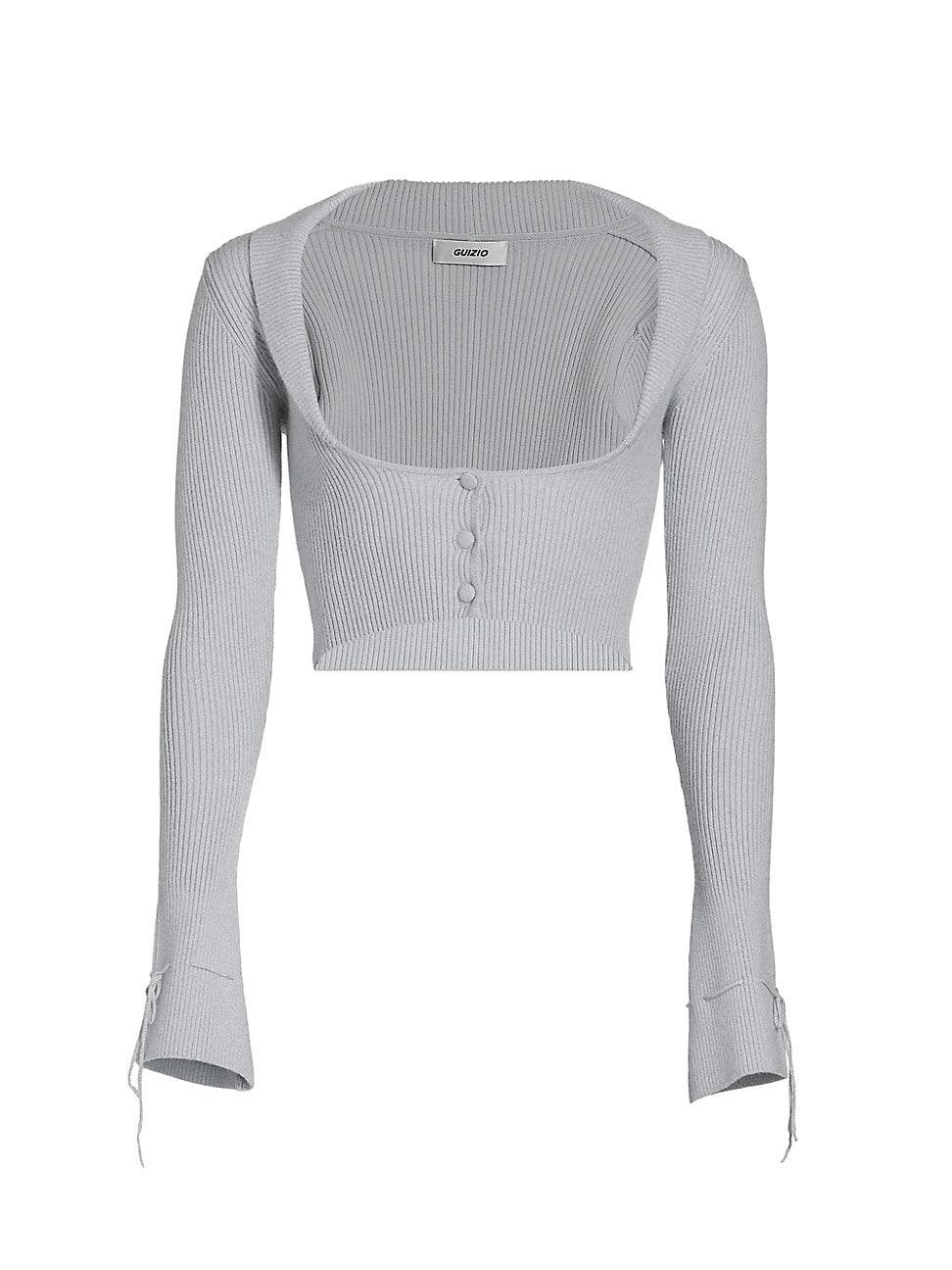 Womens Cielo Rib-Knit Scoopneck Cardigan Product Image