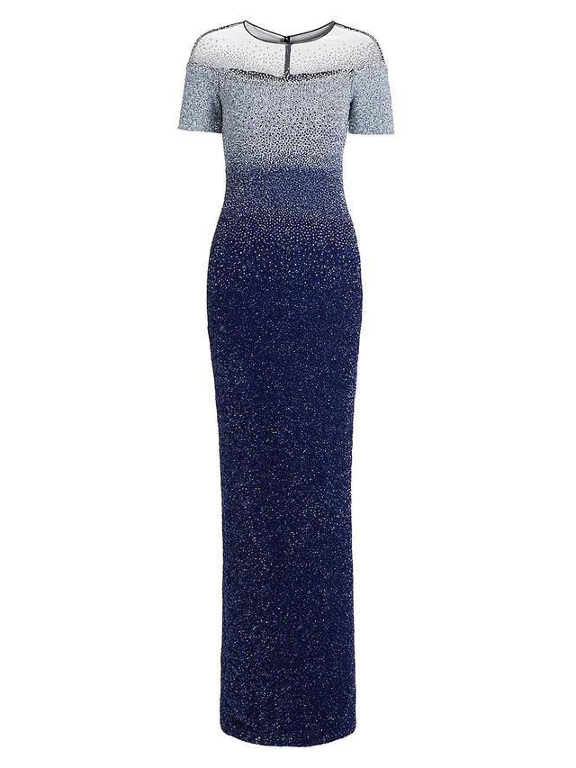 Womens Sequin-Embellished Ombr Gown Product Image