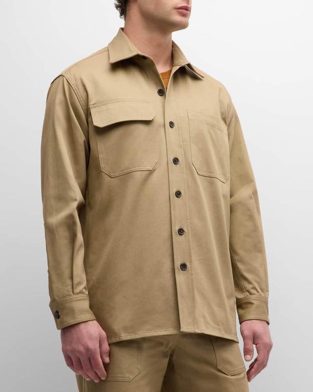 Men's Drill Button-Down Shirt Product Image