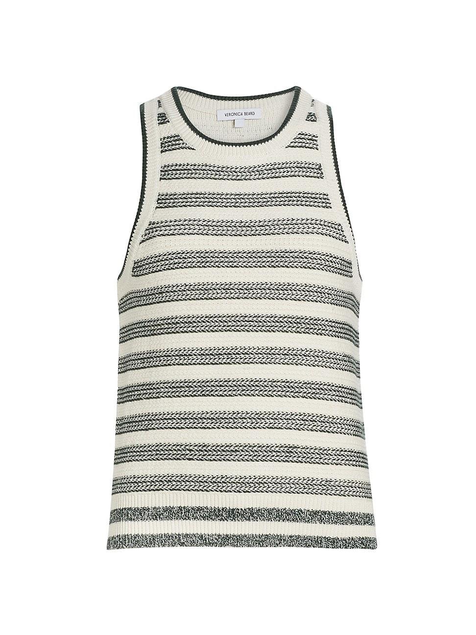 Womens Jerrel Stripe Linen & Cotton-Knit Tank Top Product Image