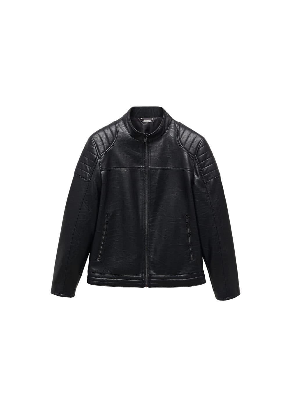 MANGO MAN - Nappa leather-effect jacket blackMen Product Image