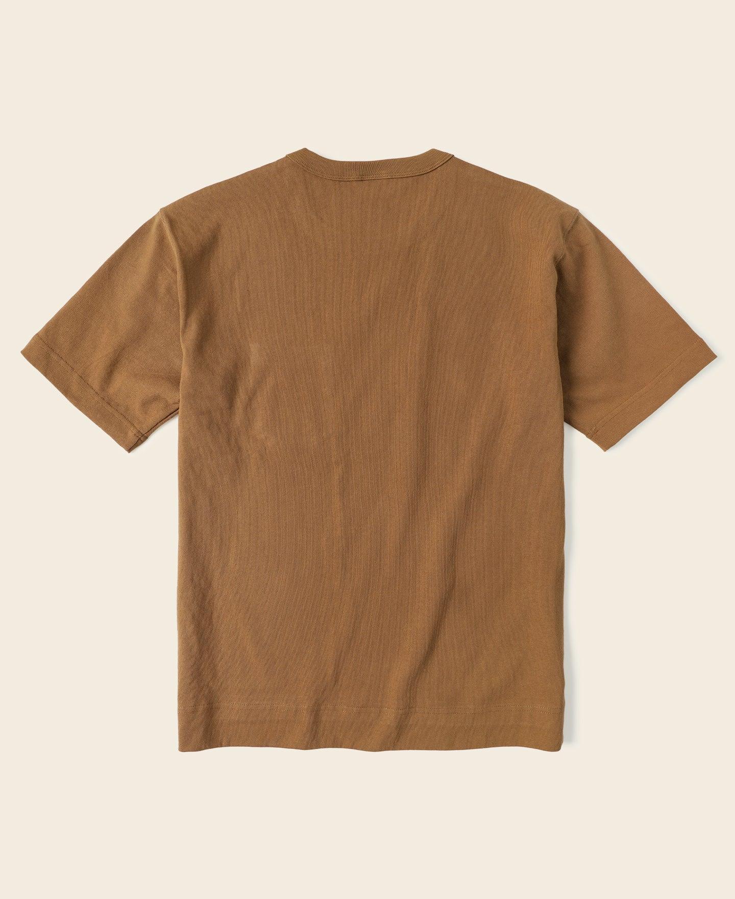 9.8 oz Cotton Classic Pocket T-Shirt - Light Brown　 Product Image