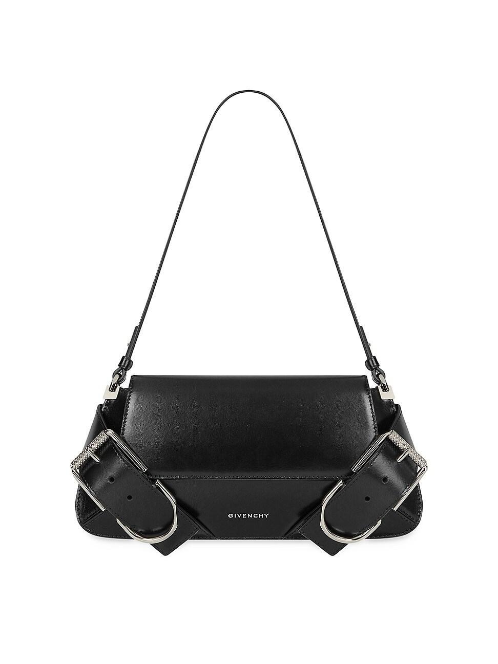 Womens Voyou Shoulder Flap Bag in Box Leather Product Image