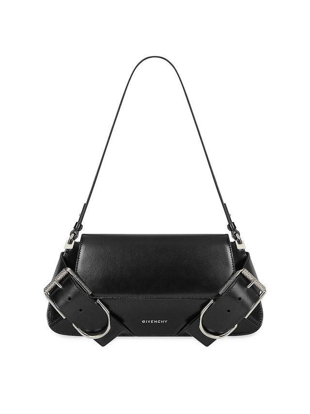 Womens Voyou Shoulder Flap Bag in Box Leather Product Image