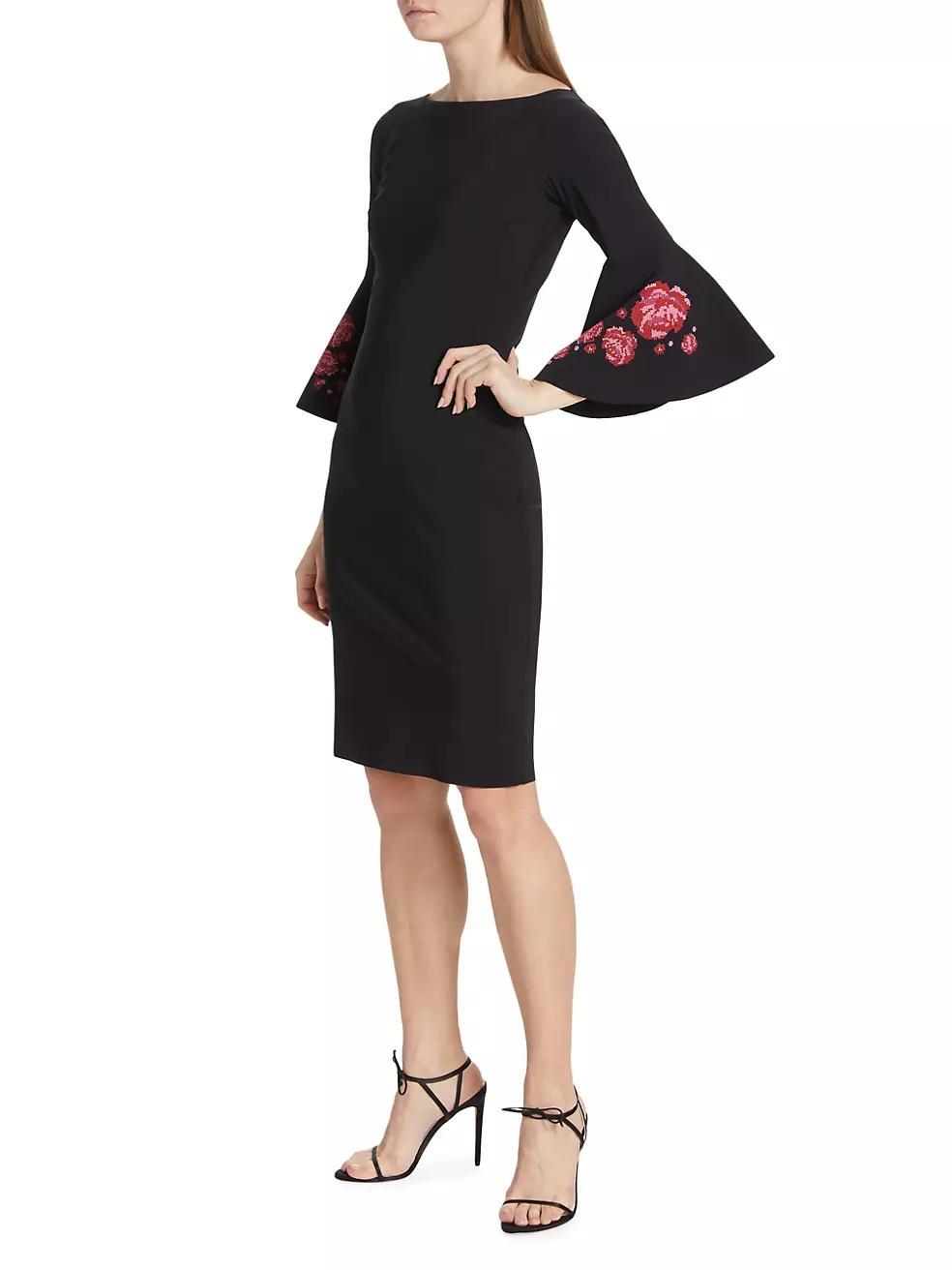 Natalia Trumpet-Sleeve Cocktail Dress Product Image