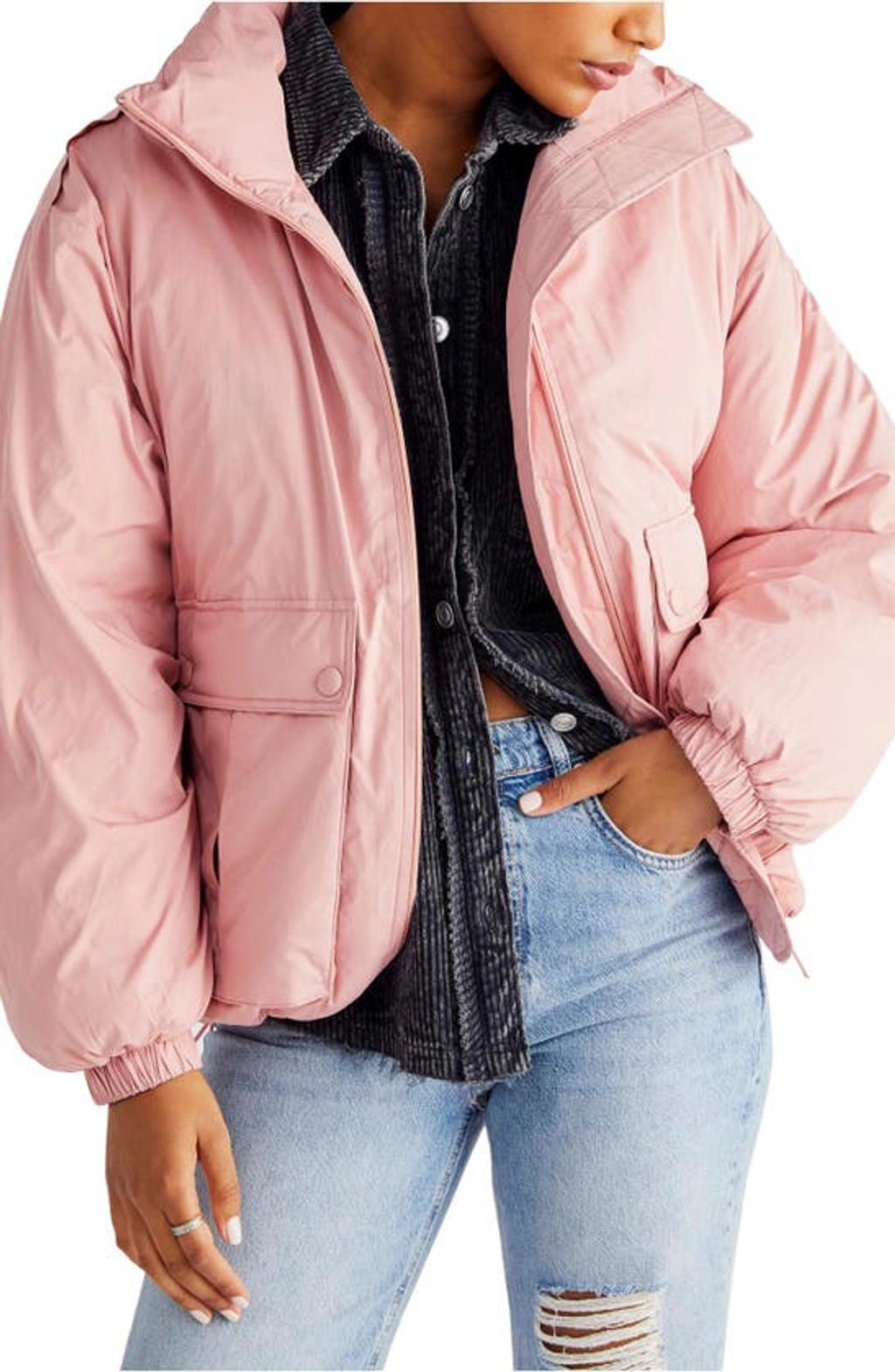 Duvet Bomber Jacket In Faded Rose Product Image