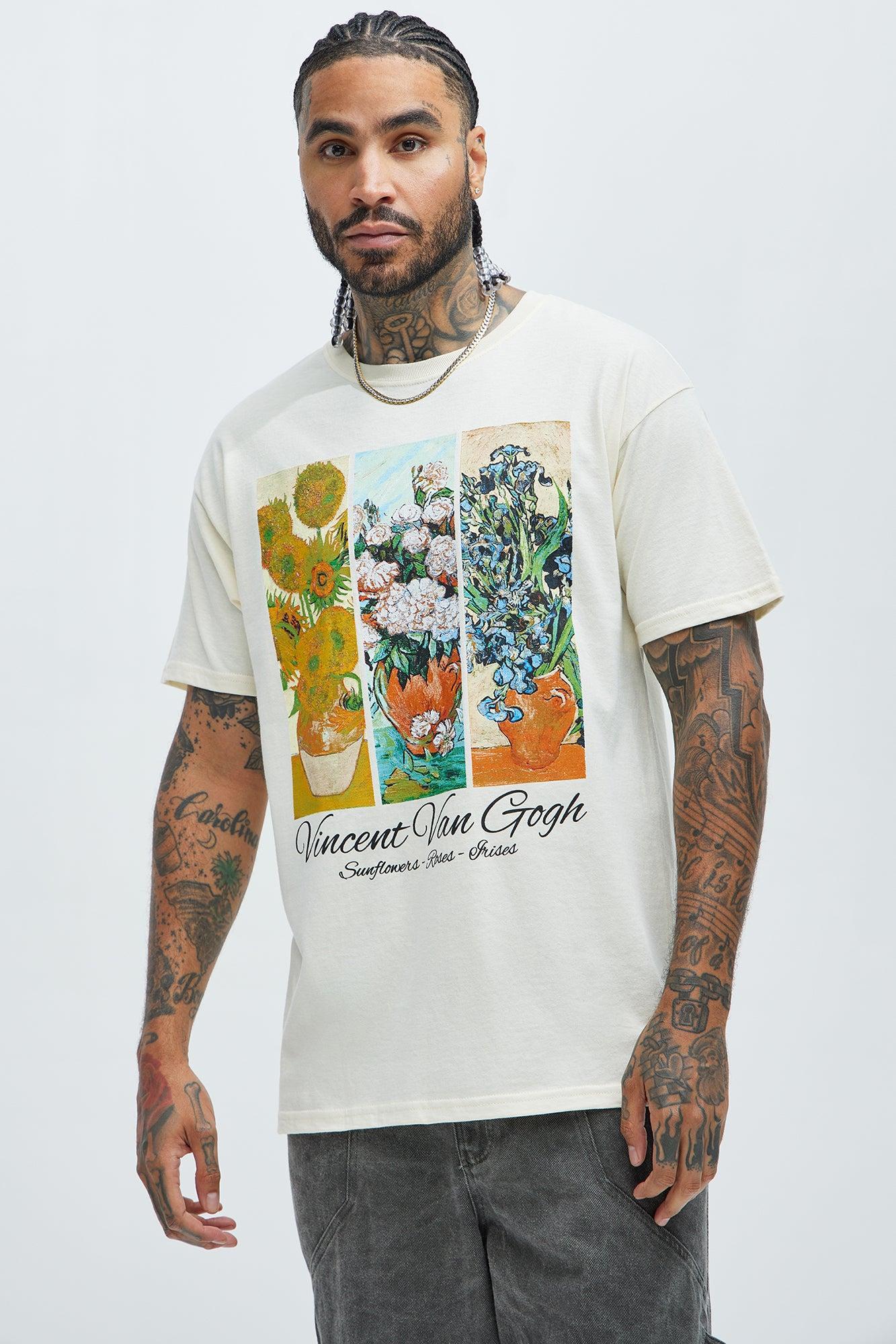 Vincent Van Gogh Flowers Short Sleeve Tee - Cream Product Image