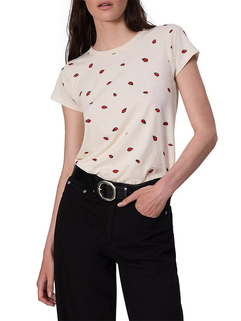 Womens Ladybug Cotton Short-Sleeve T-Shirt Product Image