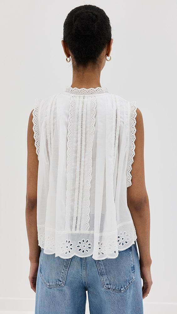 FARM Rio Off-White Sleeveless Blouse | Shopbop Product Image