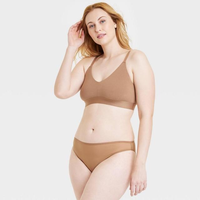 Womens Mesh High Cut Briefs - Auden Brown XS Product Image