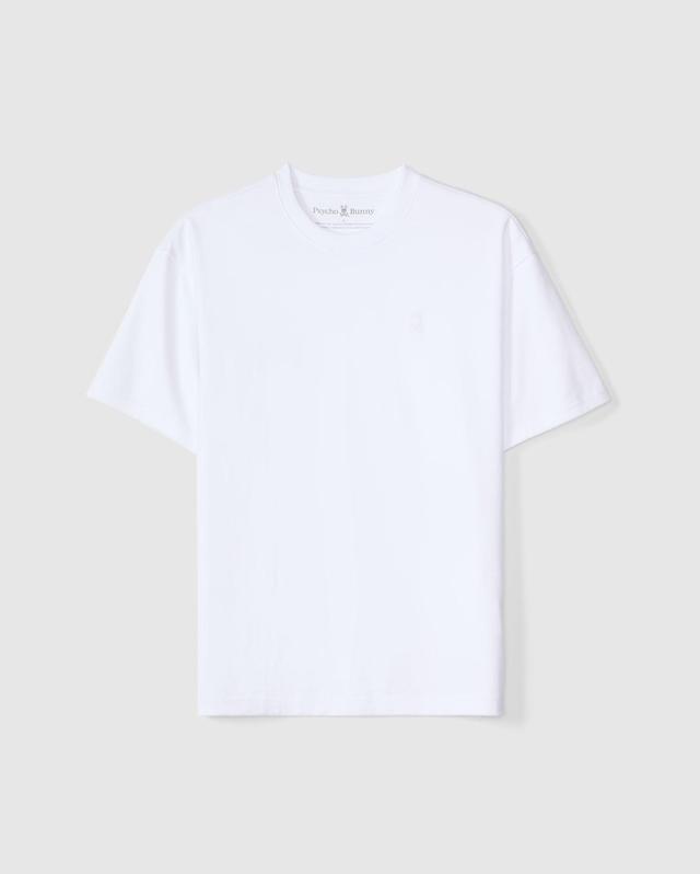 Psycho Bunny Men's Duke Oversized Tee 100 WHITE Product Image