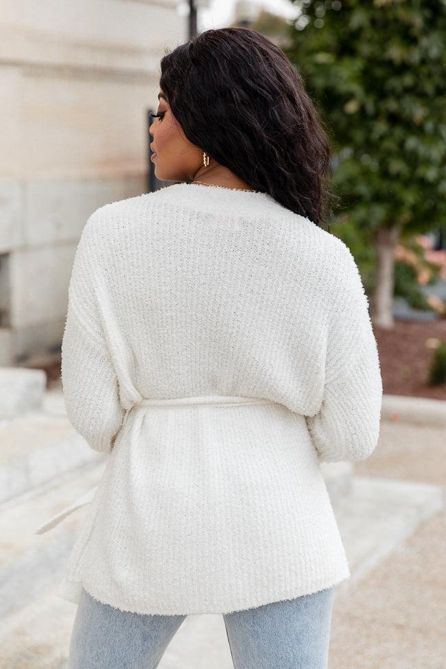 Find Your Purpose Cream Fuzzy Wrap Cardigan FINAL SALE Product Image