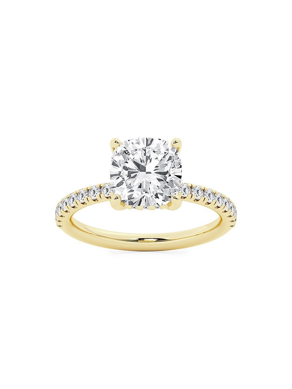 Womens 14K Yellow Gold & Cushion-Cut Lab-Grown Diamond Hidden Halo Ring/0.80-3.41 TCW Product Image