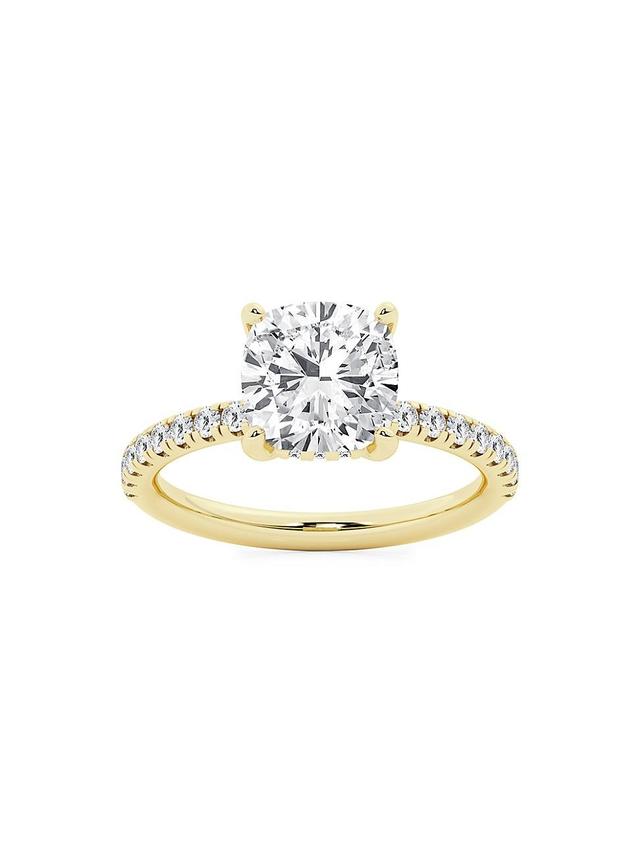 Womens 14K Yellow Gold & Cushion-Cut Lab-Grown Diamond Hidden Halo Ring/0.80-3.41 TCW Product Image