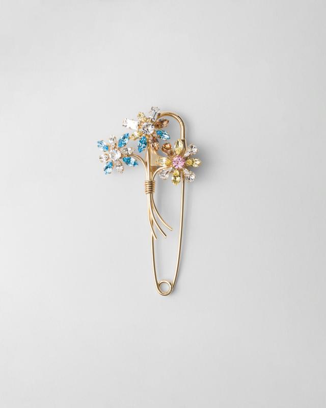 Metal brooch with crystals Product Image