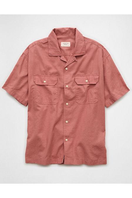 AE Linen-Blend Button-Up Poolside Shirt Men's Product Image