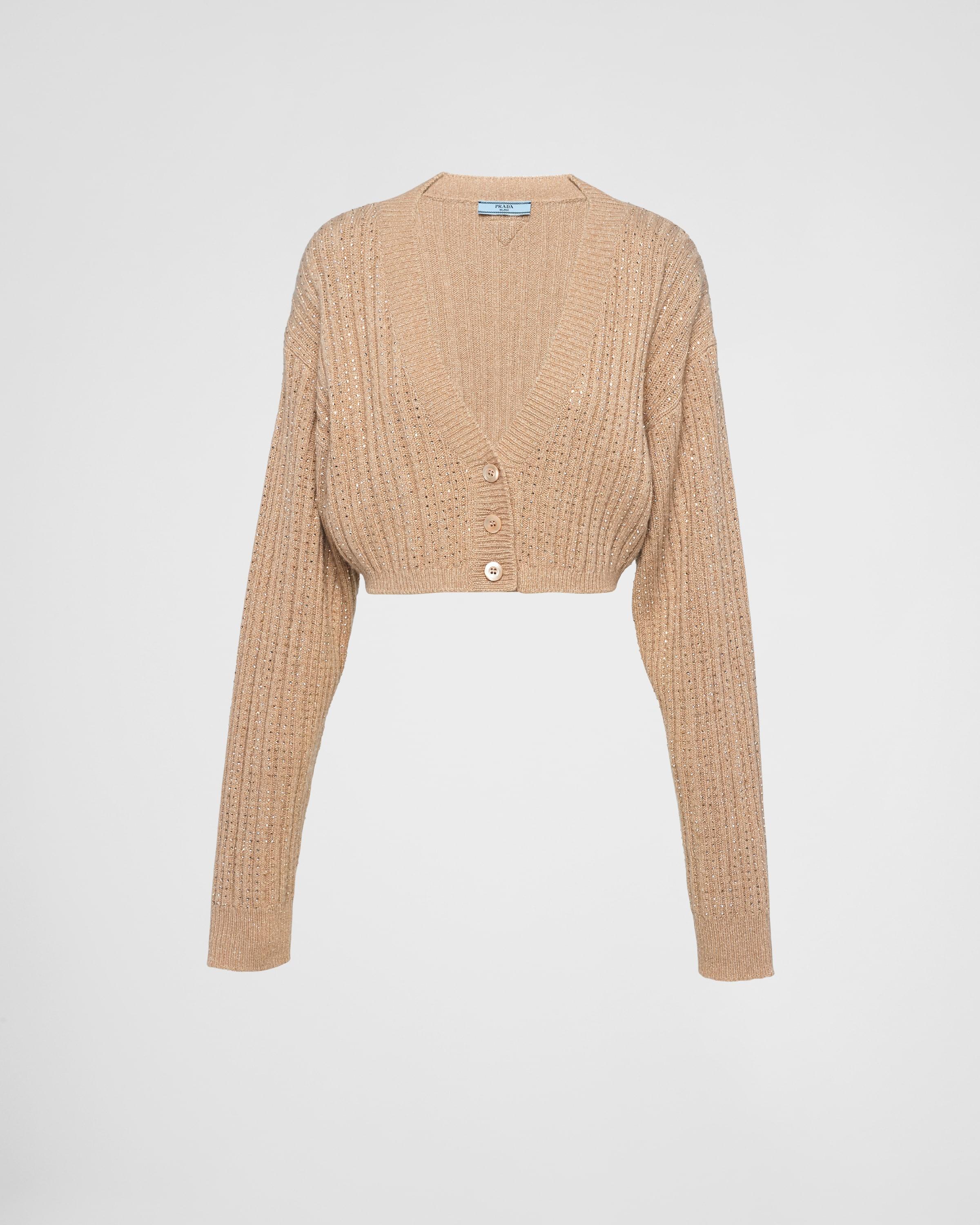 Wool and cashmere cardigan with rhinestones product image