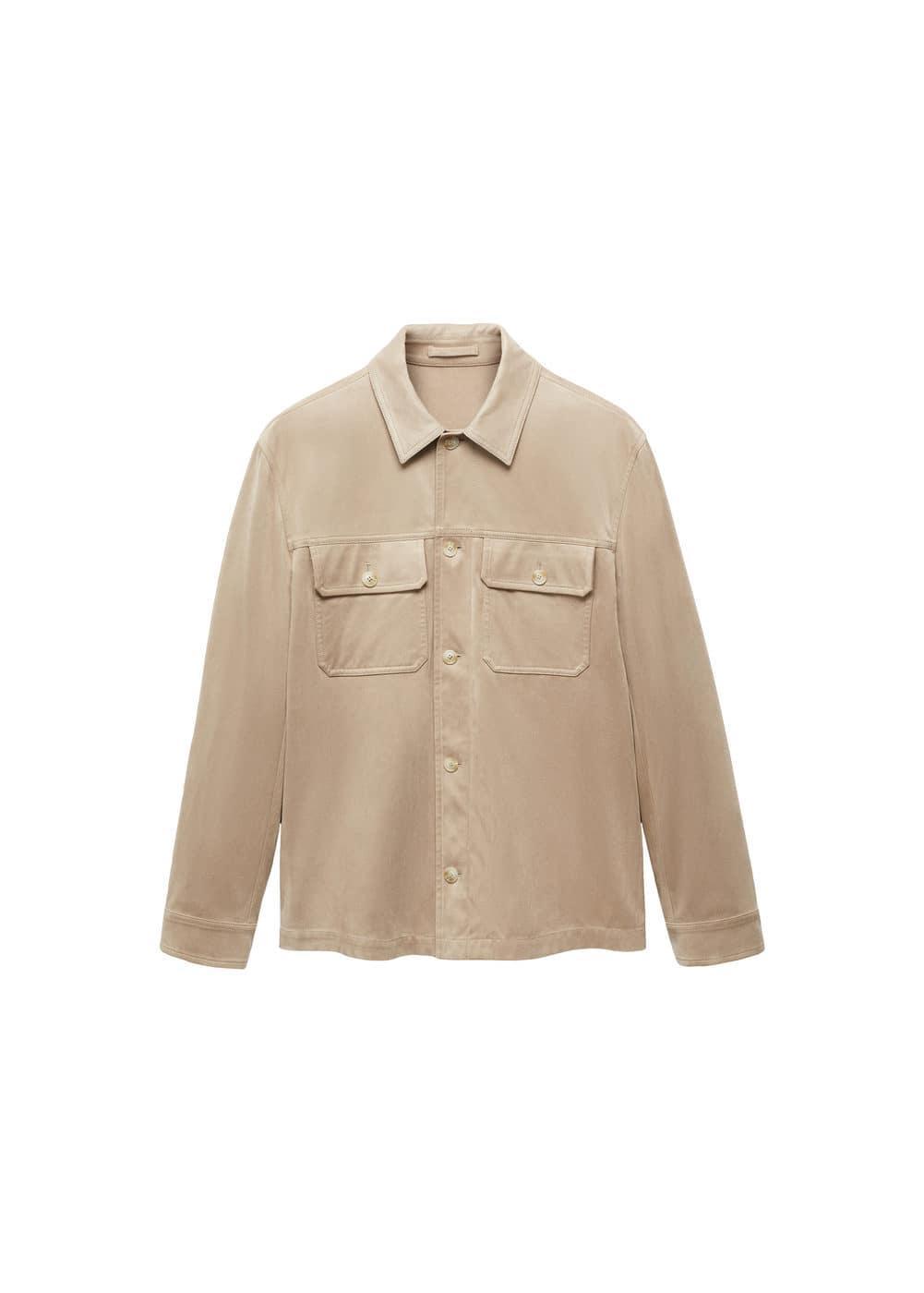 MANGO MAN - Suede effect overshirt with pockets sandMen Product Image