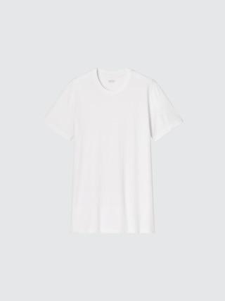 Mens Heattech Crew Neck Short-Sleeve T-Shirt with Moisture-Wicking White Small UNIQLO US Product Image