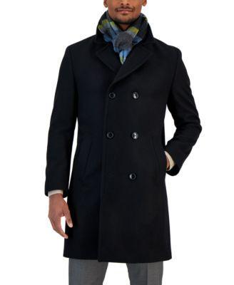 Men's Classic-Fit Double Breasted Wool Overcoat Product Image