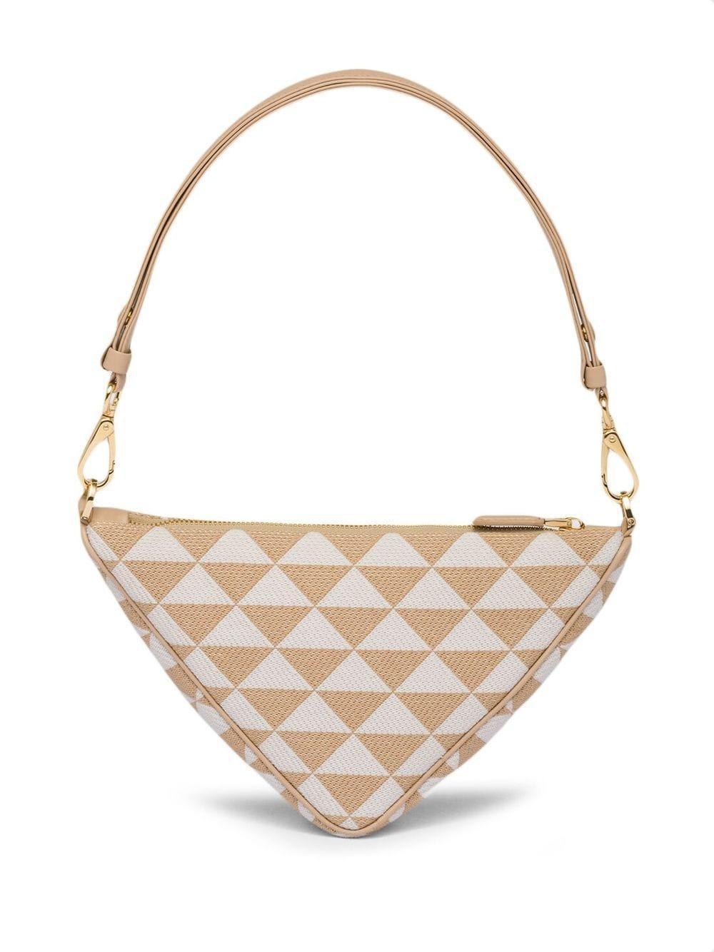 Triangle-logo Embroidered Bag In Multicoloured Product Image