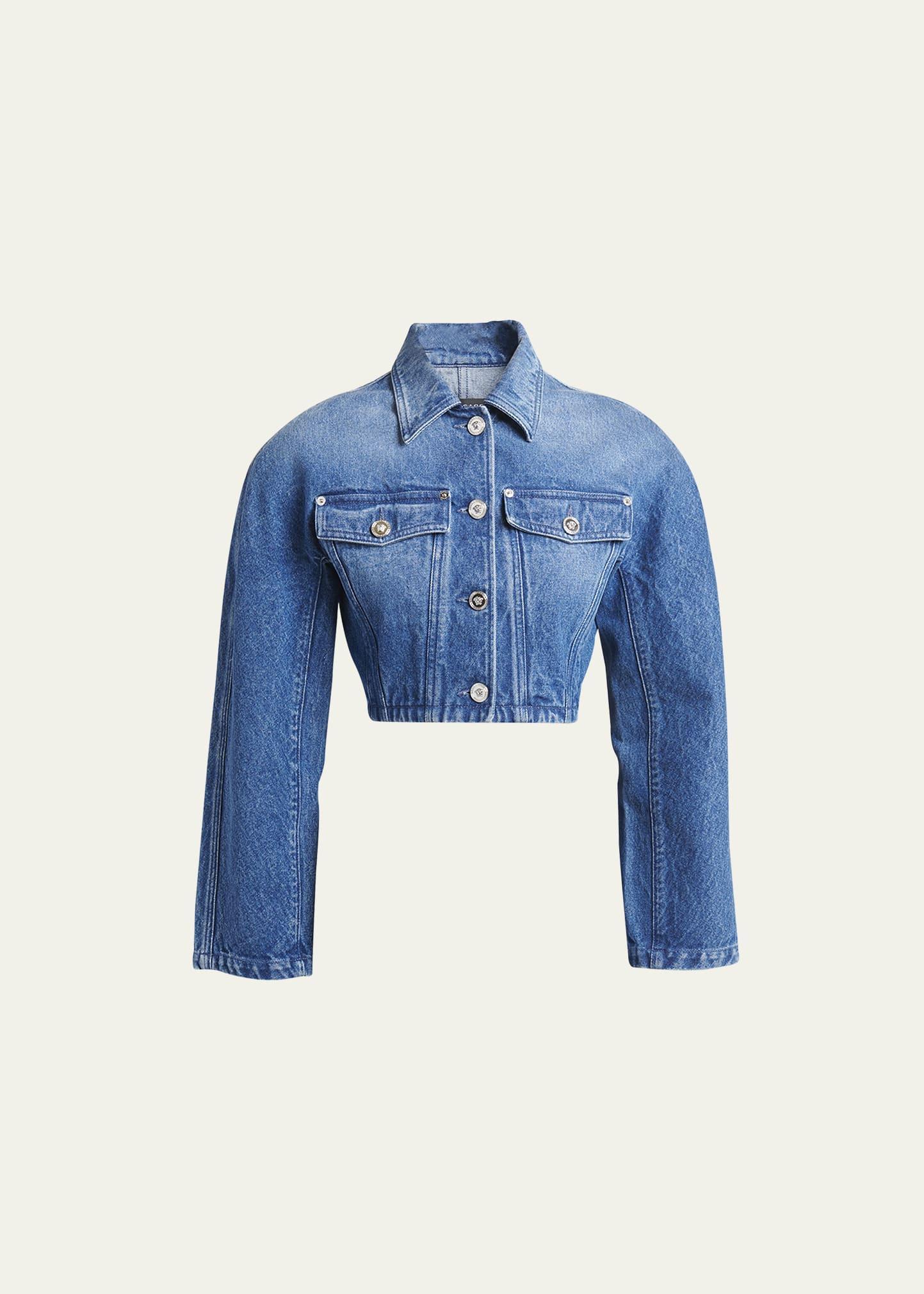 Womens Crop Denim Jacket Product Image