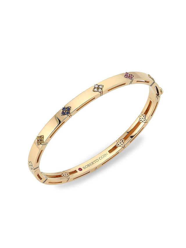 Womens Love In Verona 18K Rose Gold, Sapphire & Diamond Bangle Bracelet Product Image