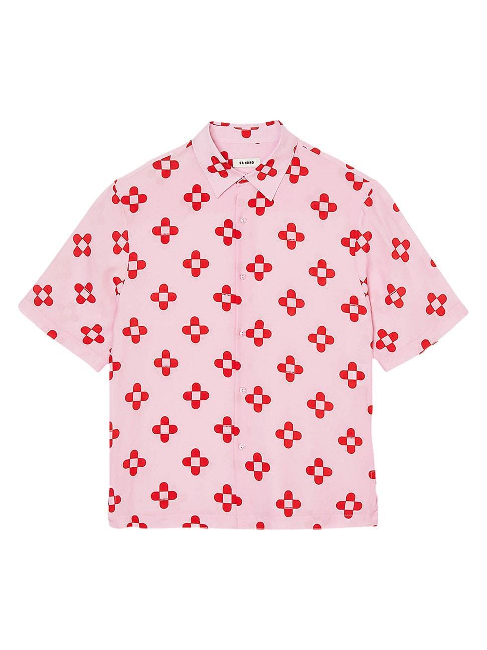 Mens Cross Flower Short-Sleeved Shirt Product Image