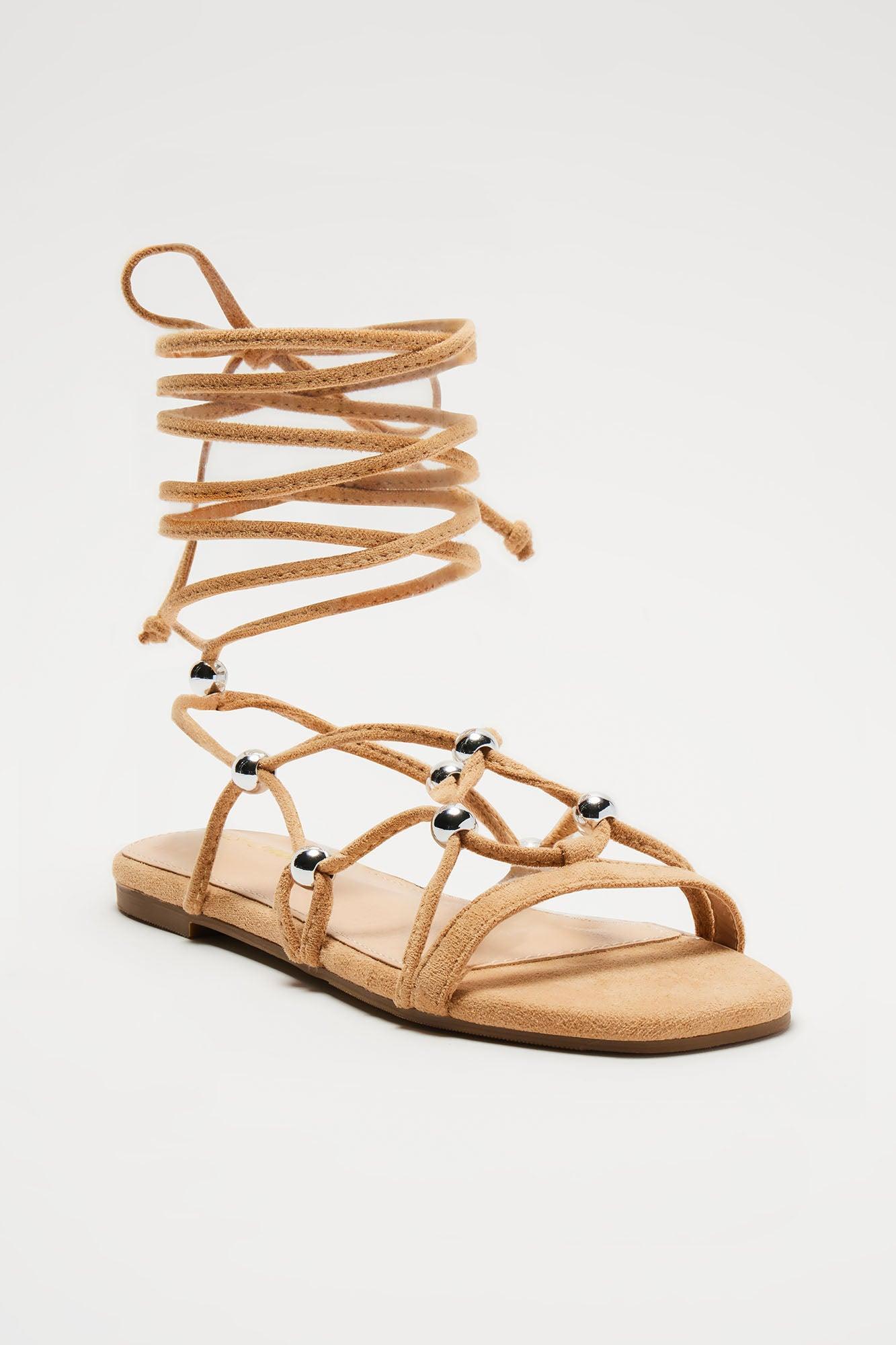 Ineza Flat Sandals - Nude Product Image