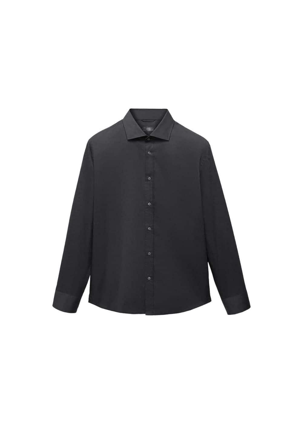 MANGO MAN - Coolmax® cotton shirt blackMen Product Image