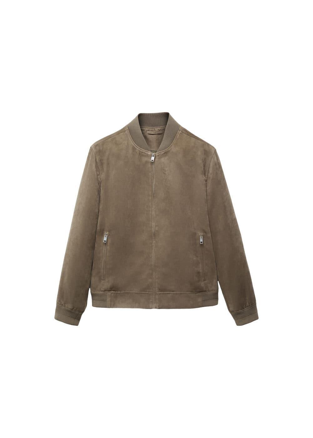 MANGO MAN - Suede-effect bomber jacket medium brownMen Product Image