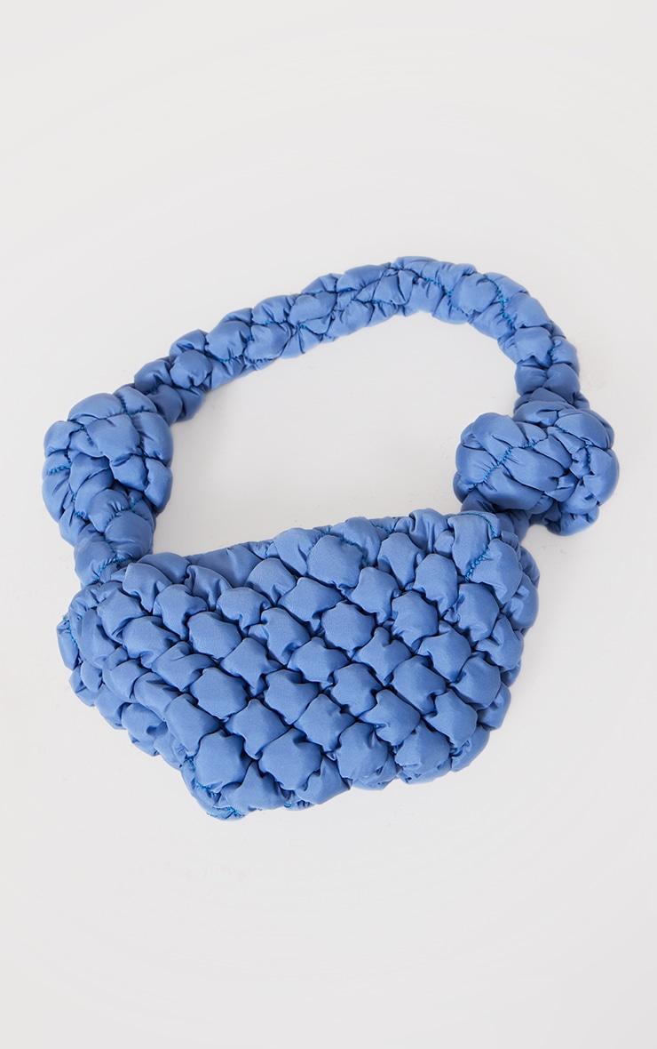 Blue Padded Knot Zip Shoulder Bag Product Image