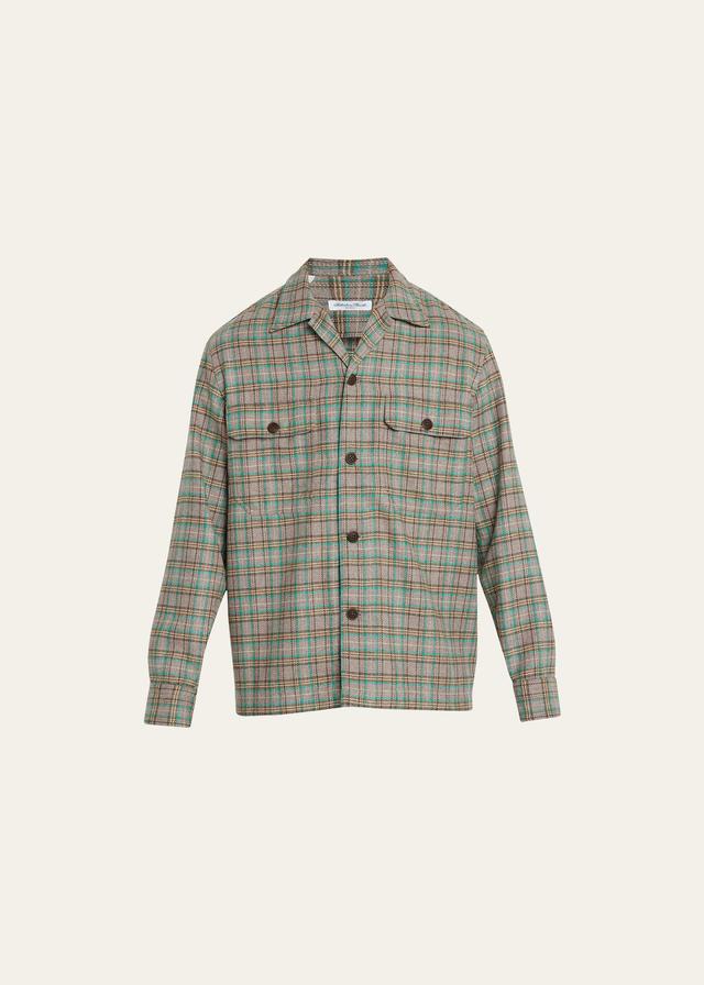 Mens Wool Plaid Shirt Jacket Product Image