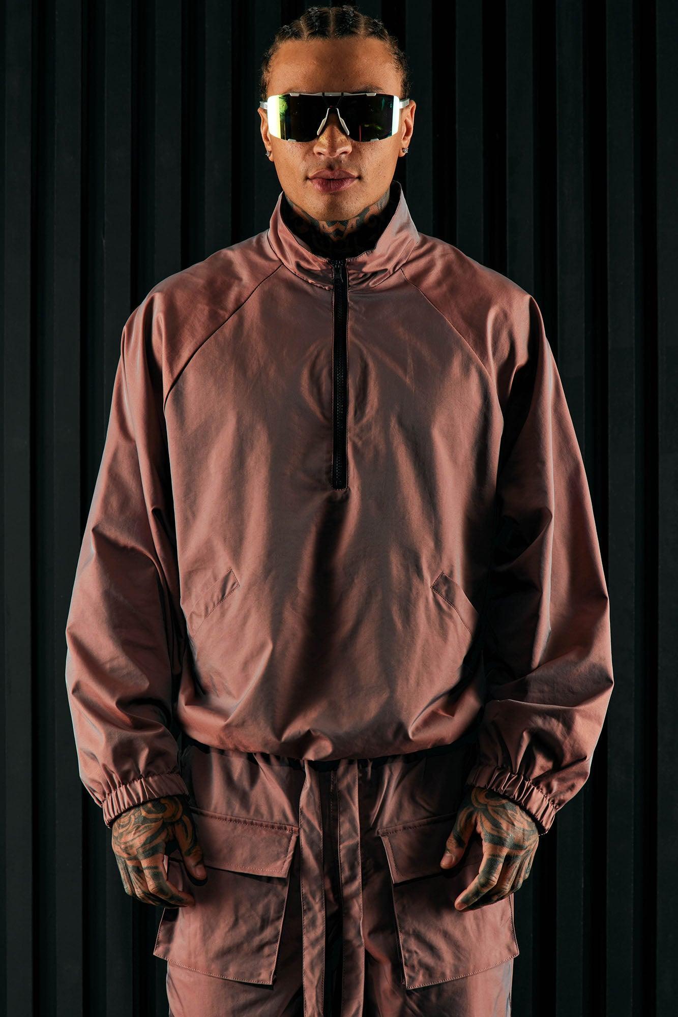 Stormy Iridescent Nylon Anorak - Mauve Product Image