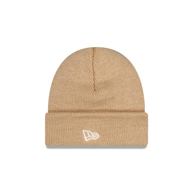 New Era Beige Short Cuff Knit Beanie Male Product Image