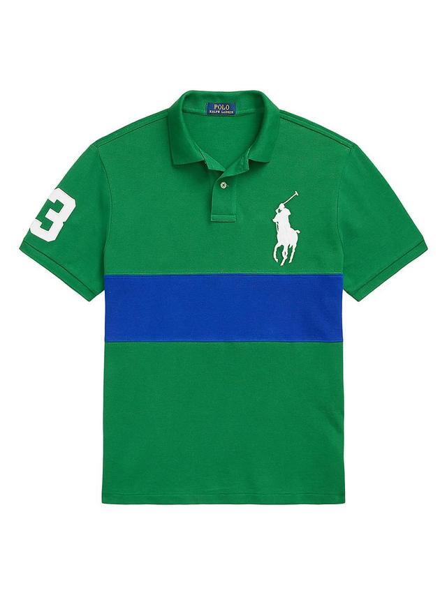 Mens Colorblocked Cotton Polo Shirt Product Image