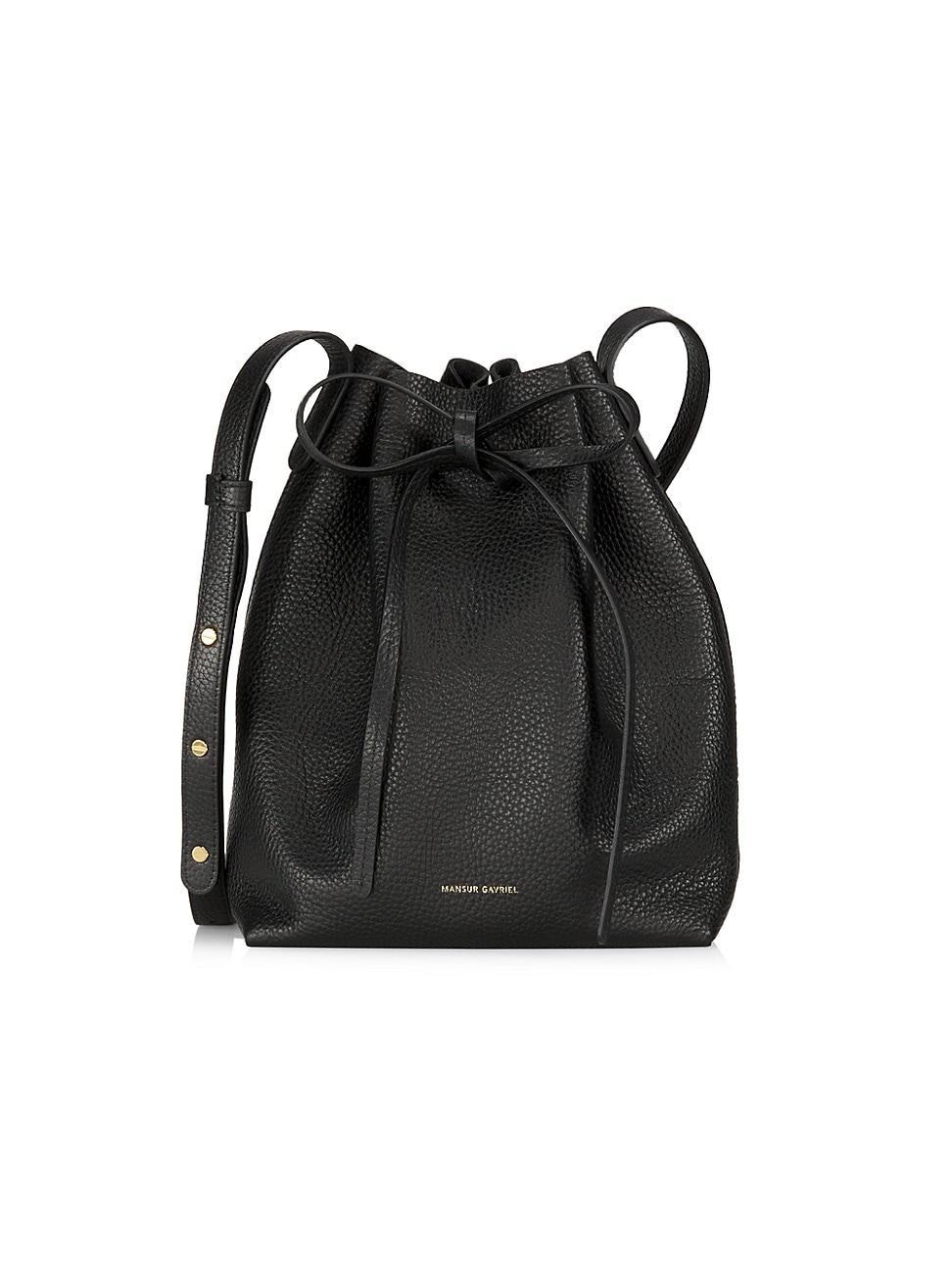 Mini Drawstring Leather Bucket Bag Product Image