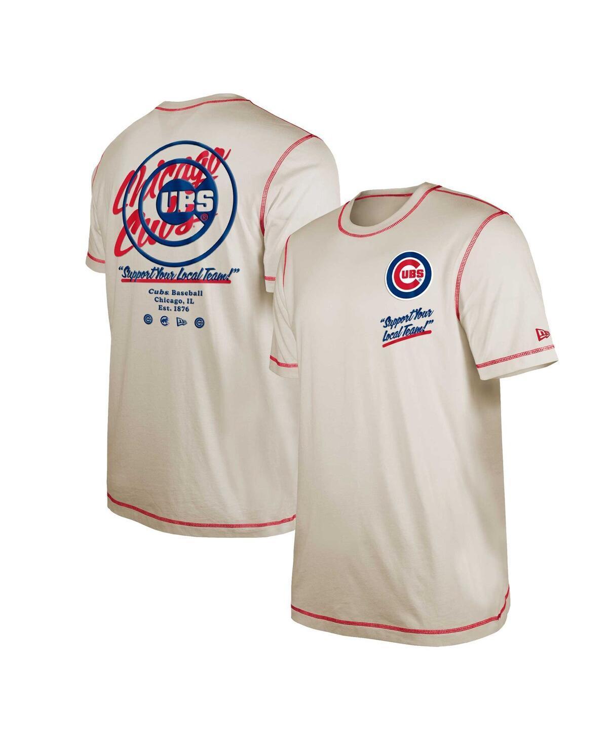 Mens New Era Cream Chicago Cubs Team Split T-Shirt Product Image