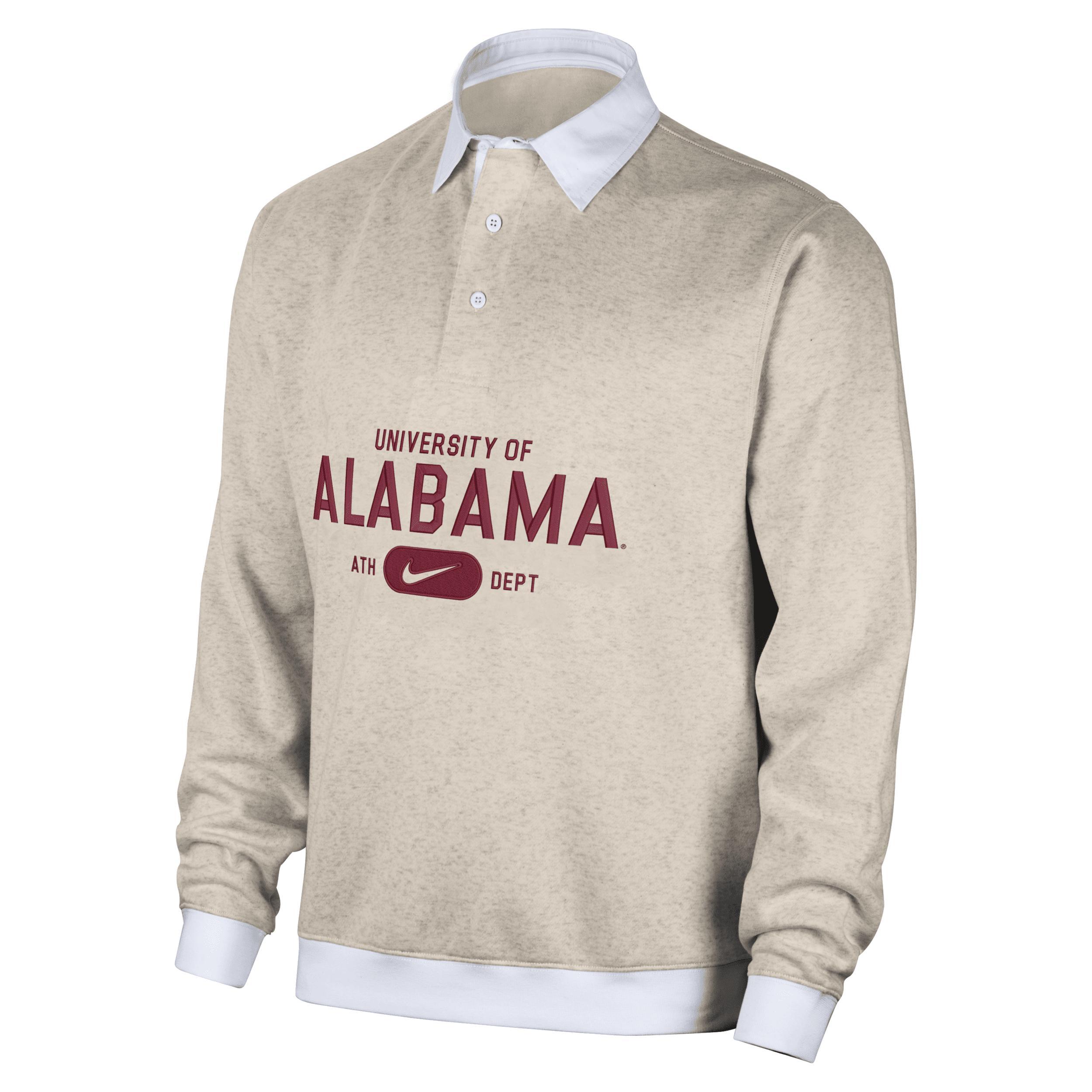 Alabama Club Fleece Nike Mens College Long-Sleeve Polo Product Image