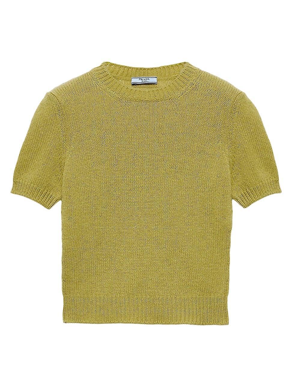 Womens Short-Sleeved Cashmere Sweater Product Image