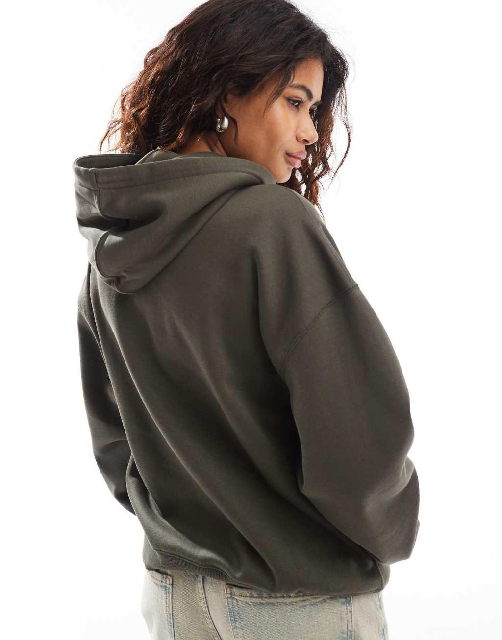 Weekday Essence hoodie in khaki Product Image